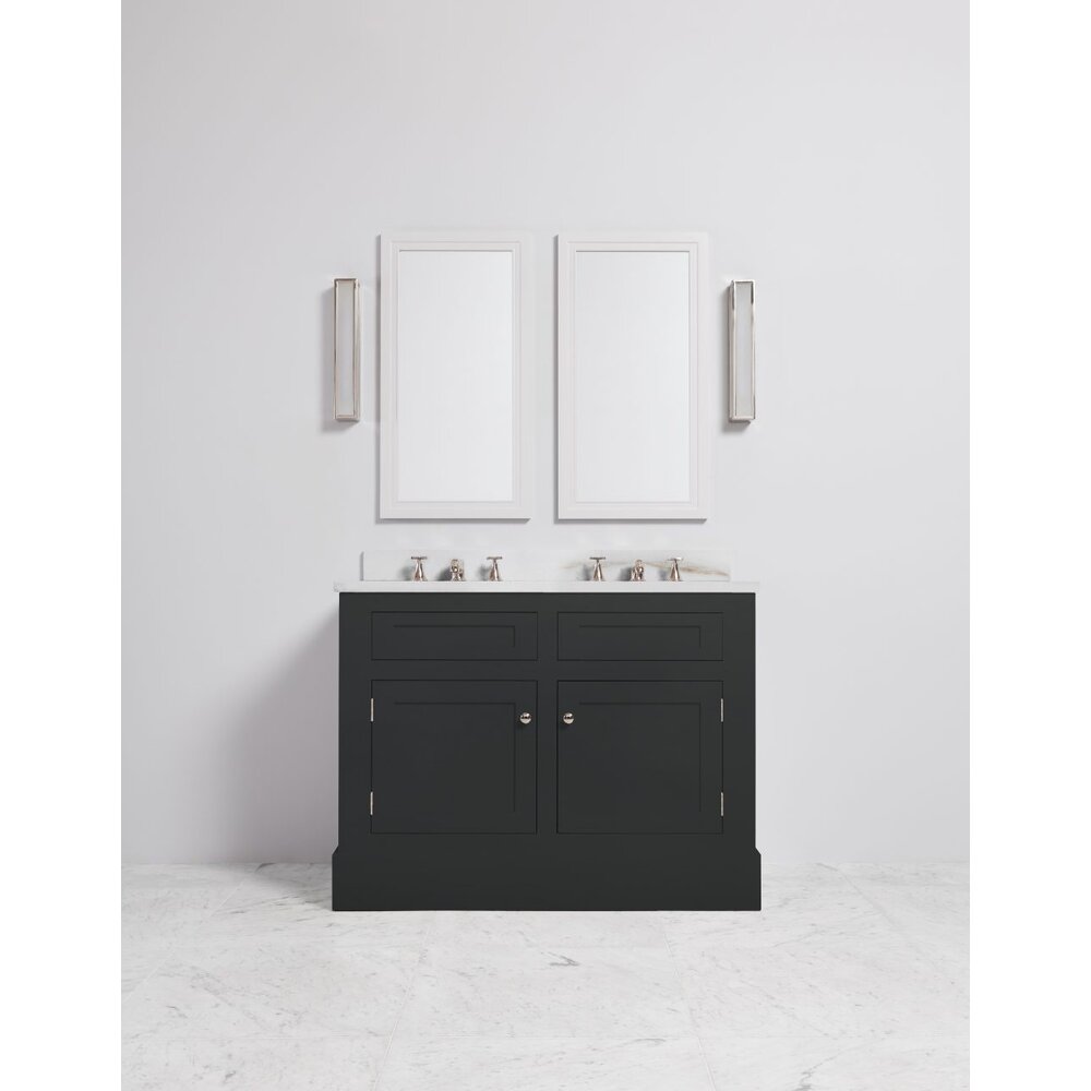 Porter Bathroom Charleston Double Coole VP109  - wooden wash basin stand with doors, natural stone top and underbuilt basins