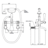 Perrin & Rowe Georgian Wannenarmatur mit Handdusche - Kreuzgriff, Wandmontage - E.3007/1