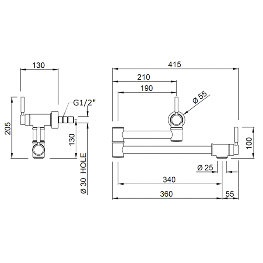 Perrin & Rowe Contemporary Küchenarmatur Pot Filler E.4899