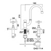 Sbordoni ex showroom:  Antica 3h basin mixer AN142saBR