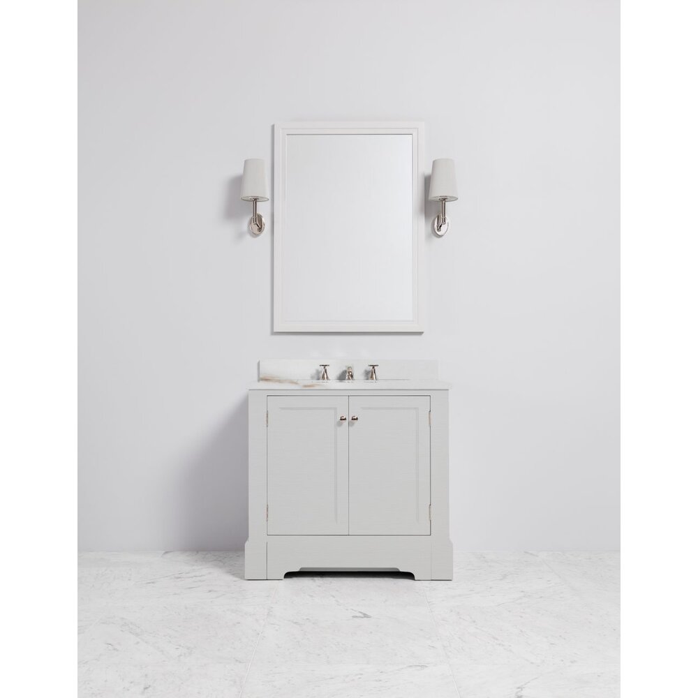 Porter Bathroom Louis Single Combe VP119  - wooden wash basin stand with doors, natural stone top and underbuilt basin