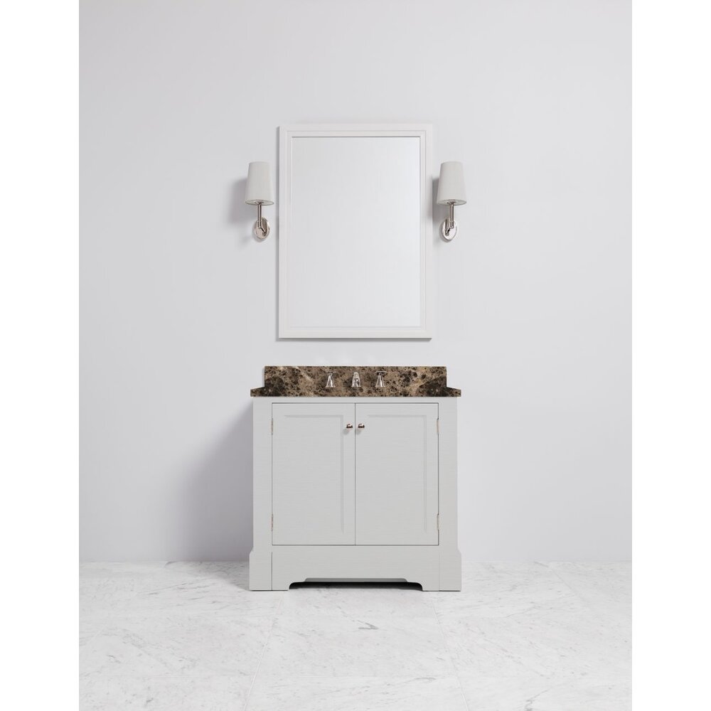 Porter Bathroom Louis Single Combe VP119  - wooden wash basin stand with doors, natural stone top and underbuilt basin
