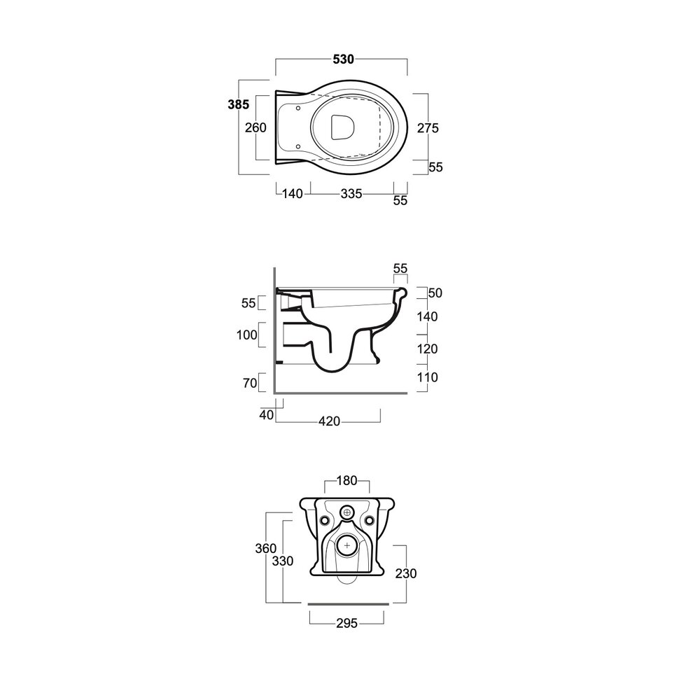 Simas Lante Lante wall hung pan - rimless