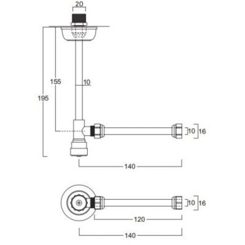 Simas Lante Lante Close coupled toilet with push button