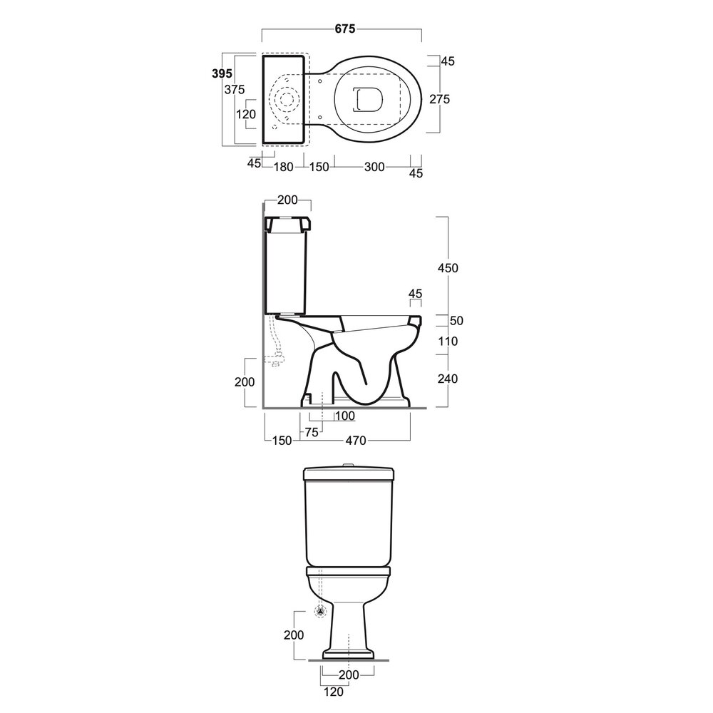 Simas Londra Londra Duoblok toilet met drukknop reservoir