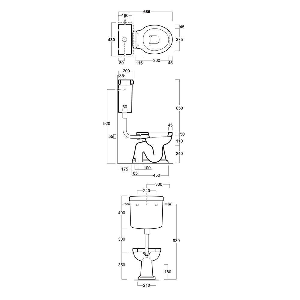 Simas Londra Londra Low Level toilet with lever cistern