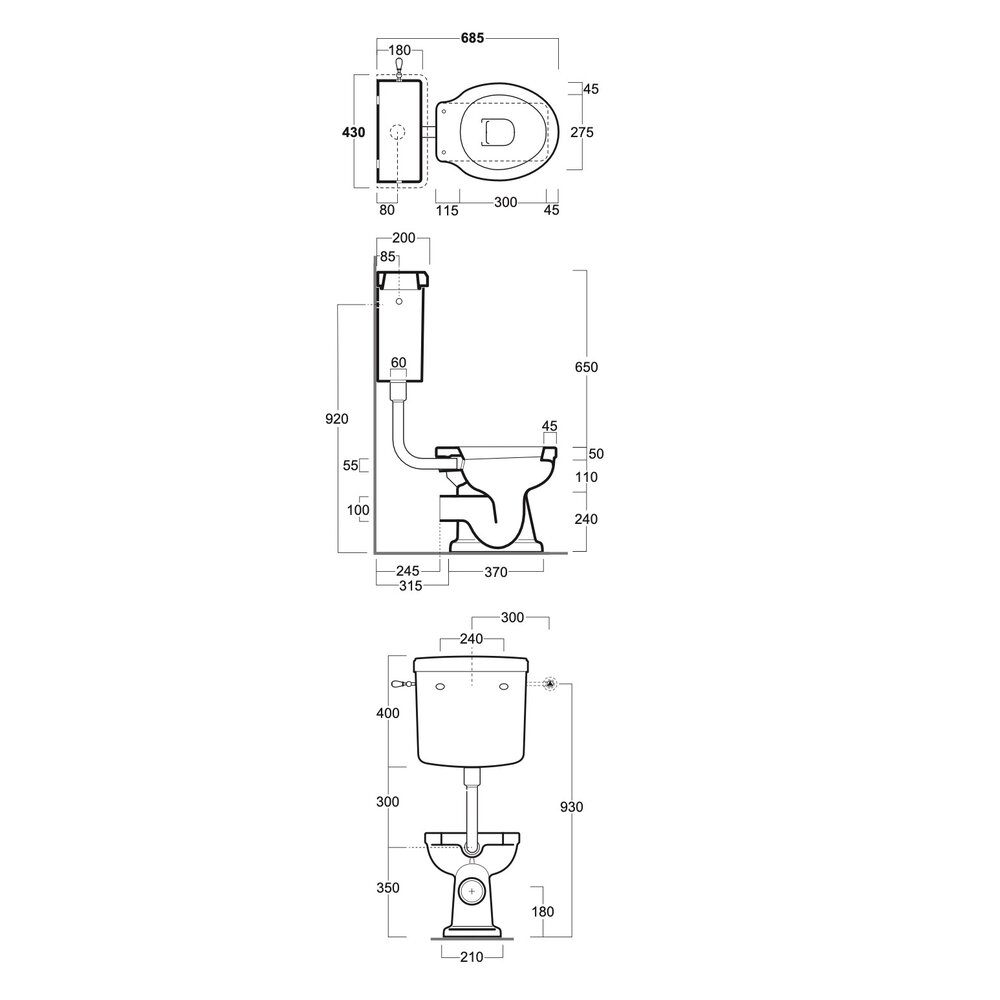 Simas Londra Londra Low Level toilet with lever cistern