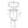 Simas Arcade Arcade 105cm  console basin AR874 with ceramic legs