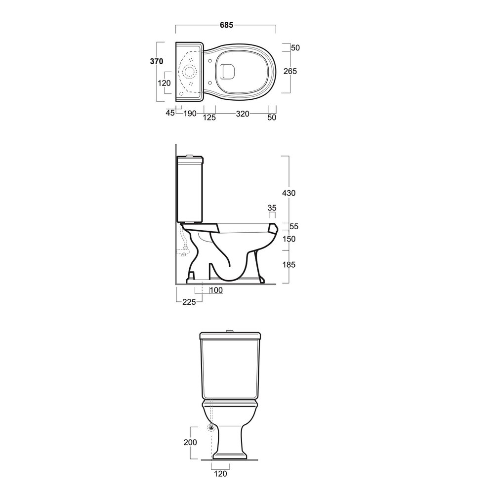 Simas Arcade Arcade Duoblok toilet met drukknop reservoir