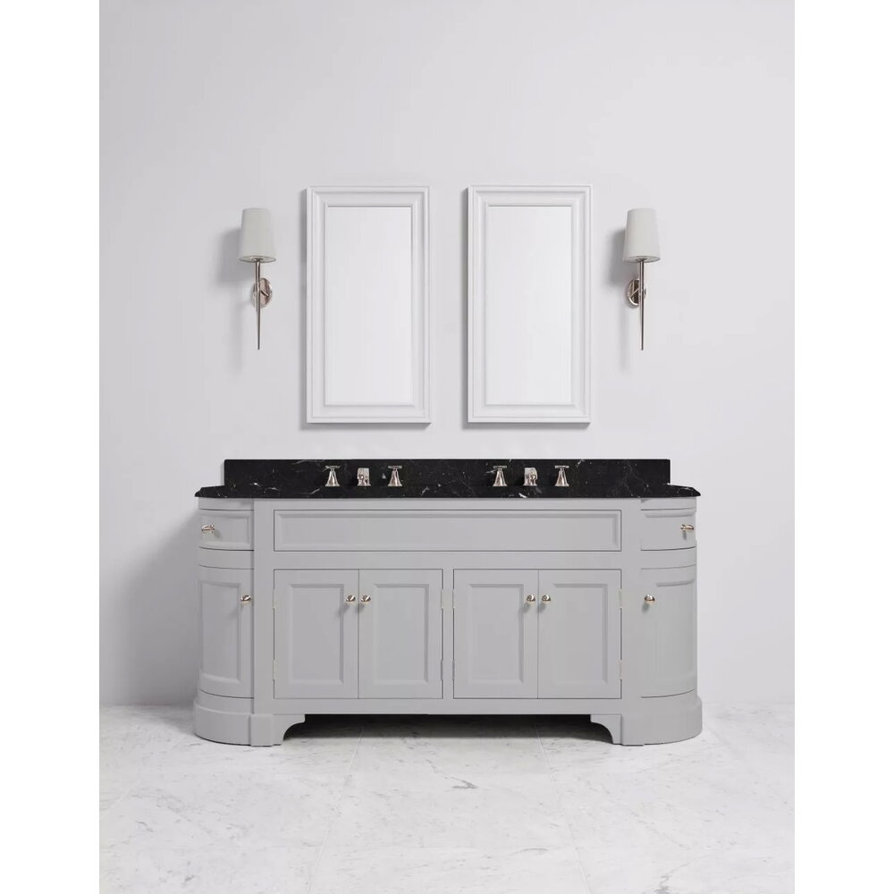 Porter Bathroom Stratford Grand Howth VP100  - wooden wash basin stand with doors, natural stone top and underbuilt basins