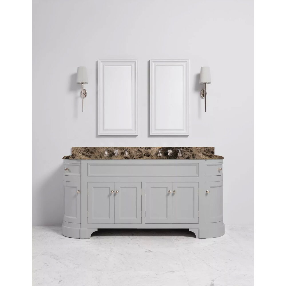 Porter Bathroom Stratford Grand Howth VP100  - wooden wash basin stand with doors, natural stone top and underbuilt basins