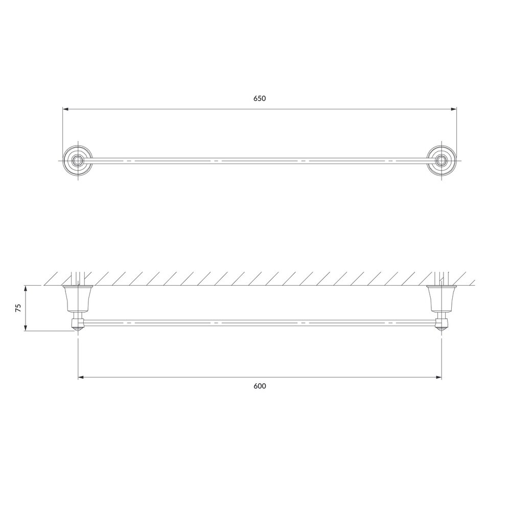 OMNIRES Art Line towel rail 65cm AL53216