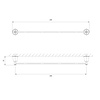 OMNIRES Art Line towel rail 65cm AL53216