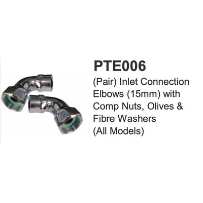 LB Pair inlet connection elbwos 15mm PTE006