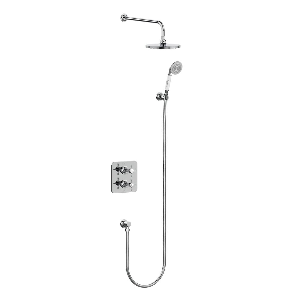 BB Guild Duschset Guild mit Unterputz-Thermostat, Kopfbrause und Handdusche (Wandhalterung)