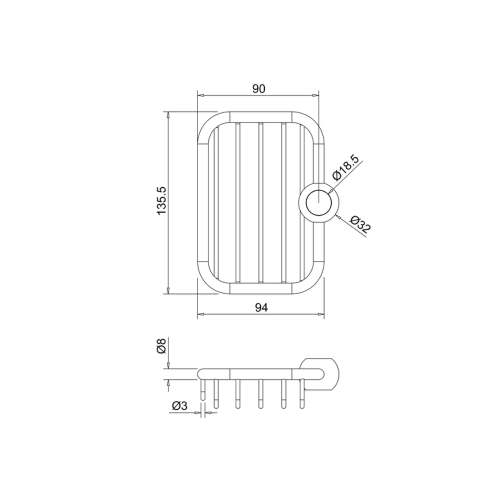 BB Edwardian Edwardian zeep draadmand voor douchestang  V23