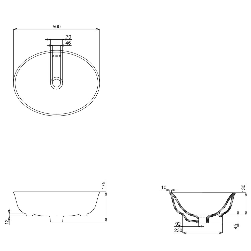 BB Guild Countertop basin Guild GU5038SCW