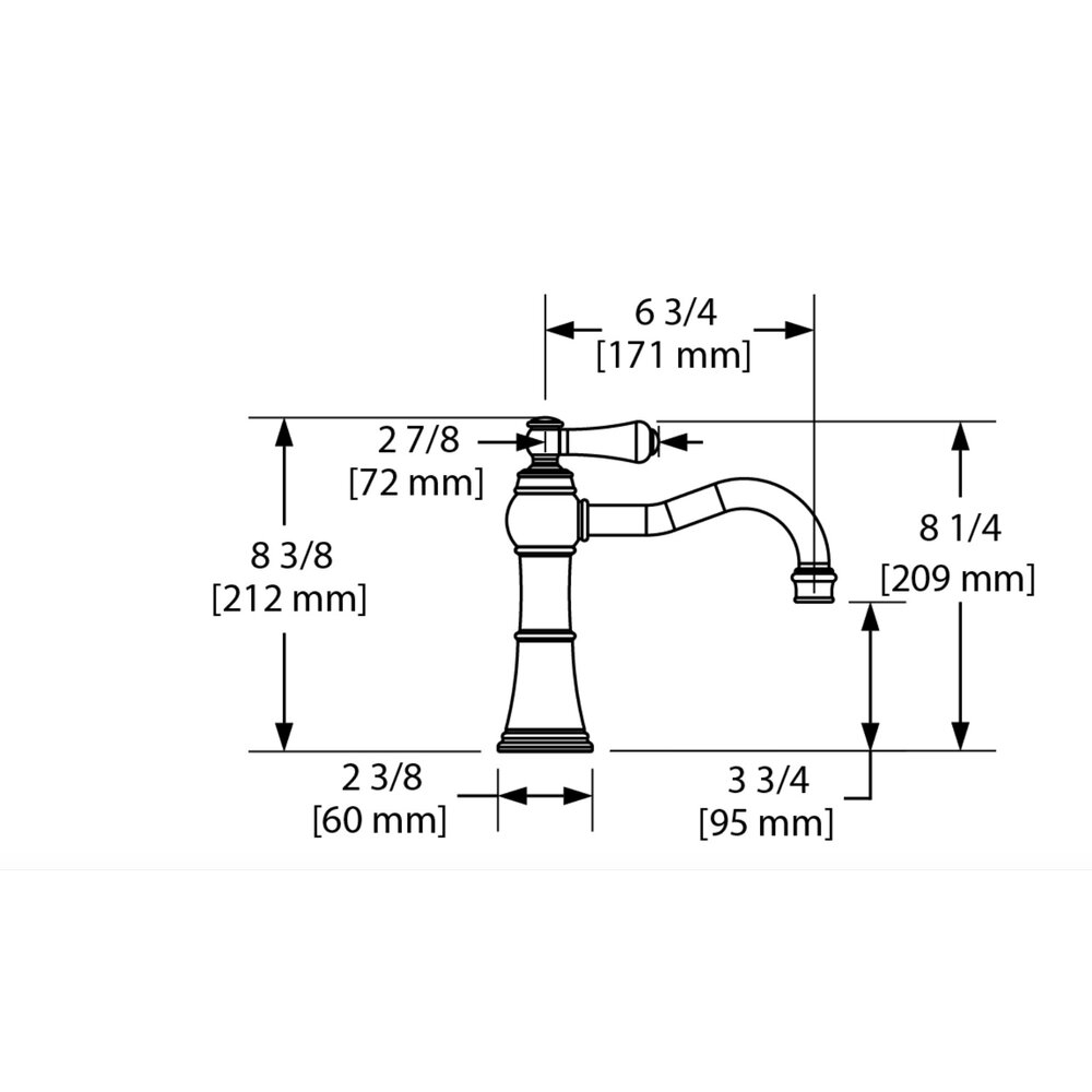 Perrin & Rowe Georgian 1-hole basin mixer with lever handle E.3770