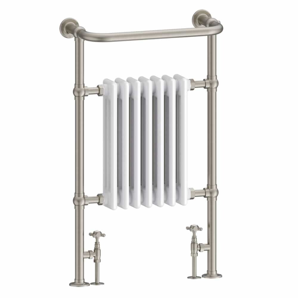 Burlington Traditional towel rail with white column inset Trafalgar R1