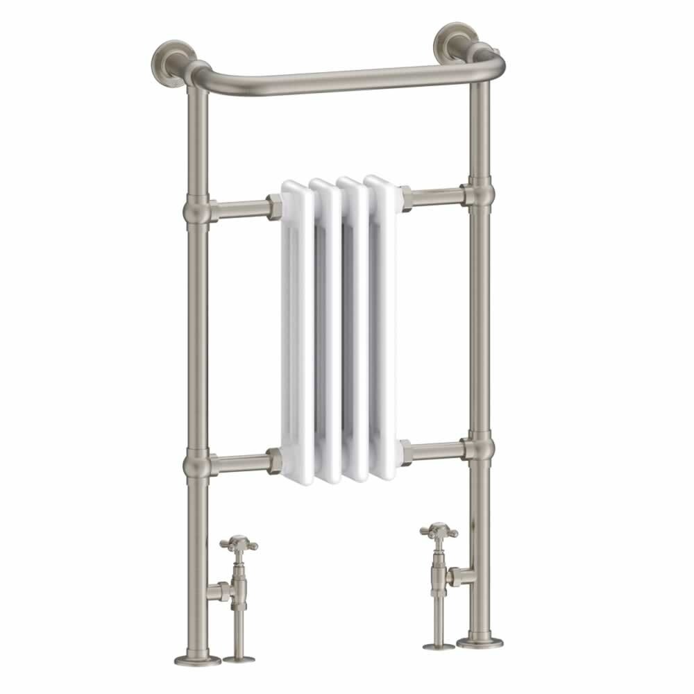 Burlington Traditional towel rail with white column inset Bloomsbury R2