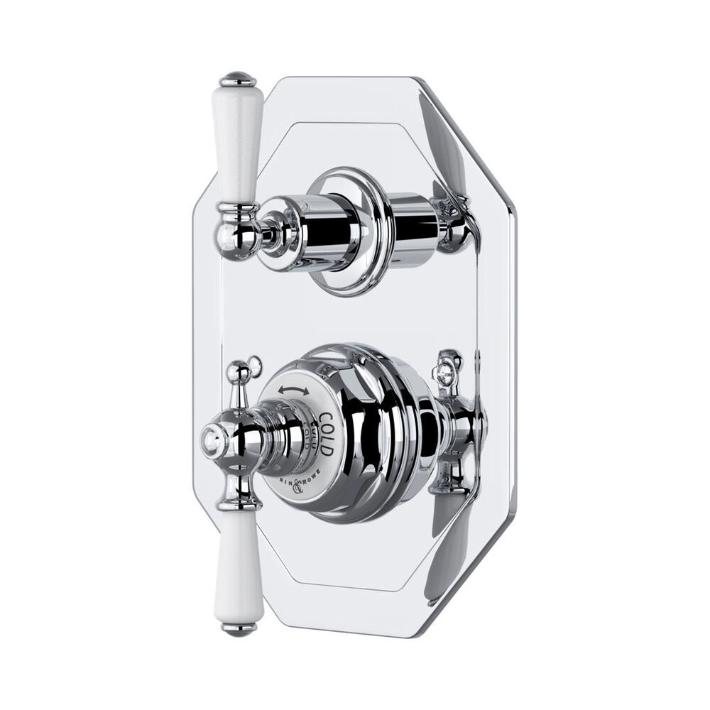 Perrin & Rowe Victorian White Traditional concealed shower thermo E.5555