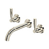 Langbourn 3-hole wall mounted basin mixer with lever handles E.3395 Perrin & Rowe Langbourn Langbourn 3-hole wall mounted basin mixer with lever handles E.3395