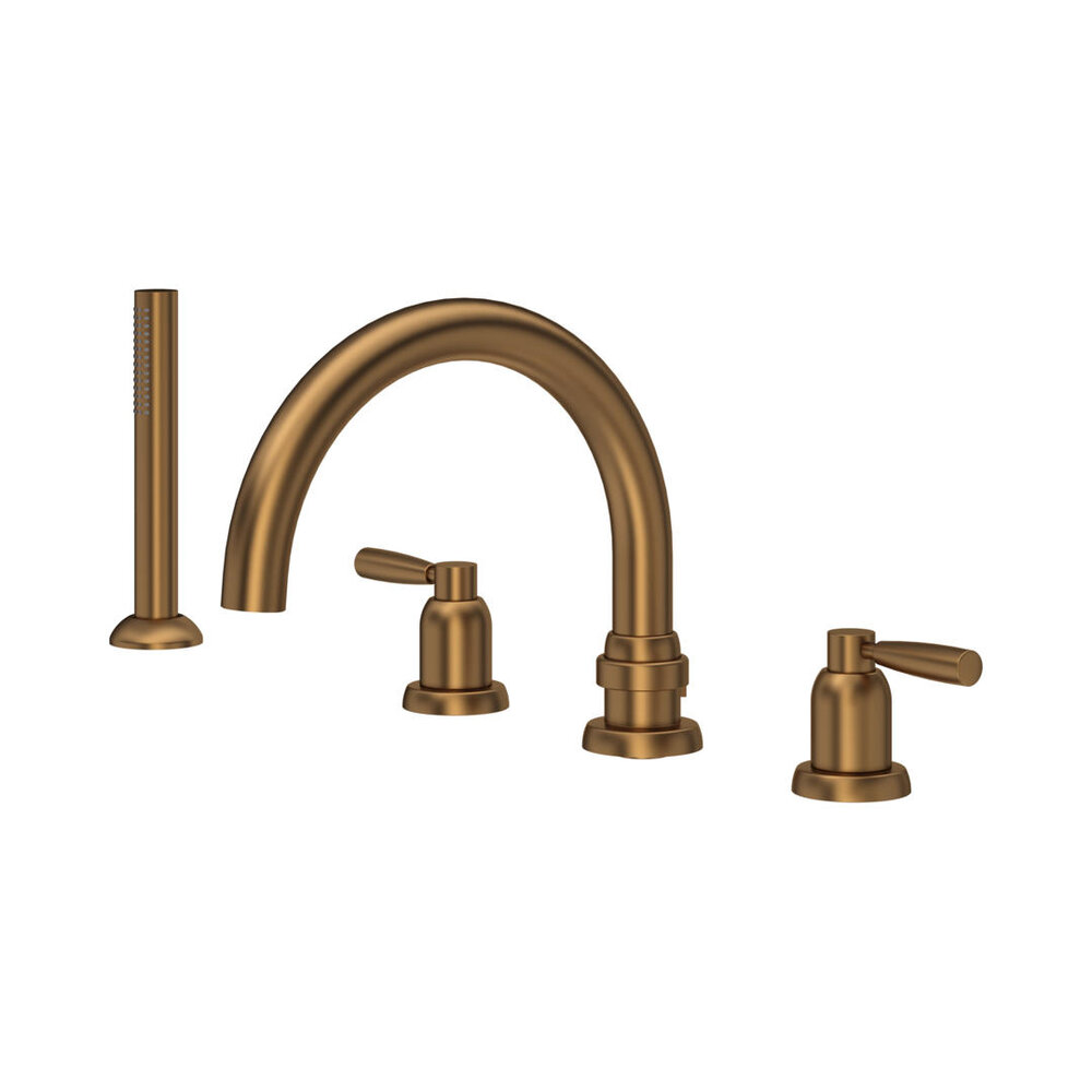 Perrin & Rowe Langbourn Langbourn deck mounted bath set with hand shower - levers E.3975