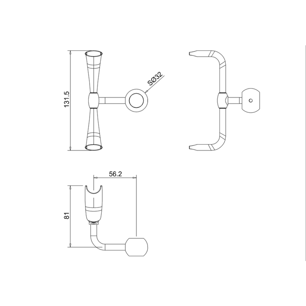 Burlington Burlington Handdusche Ablagegabel für Steigrohr V24