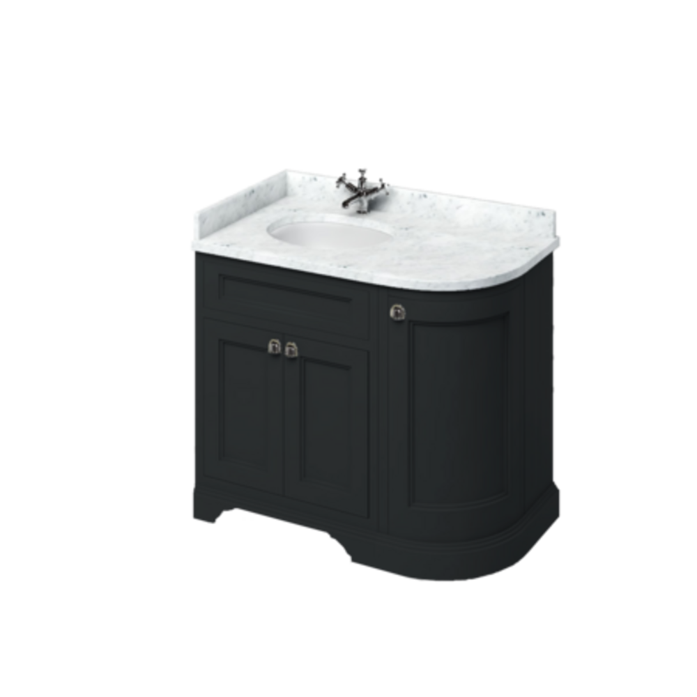 BB Edwardian 100 basin unit with Carrara white Minerva top and basin left hand FC2-BC98L