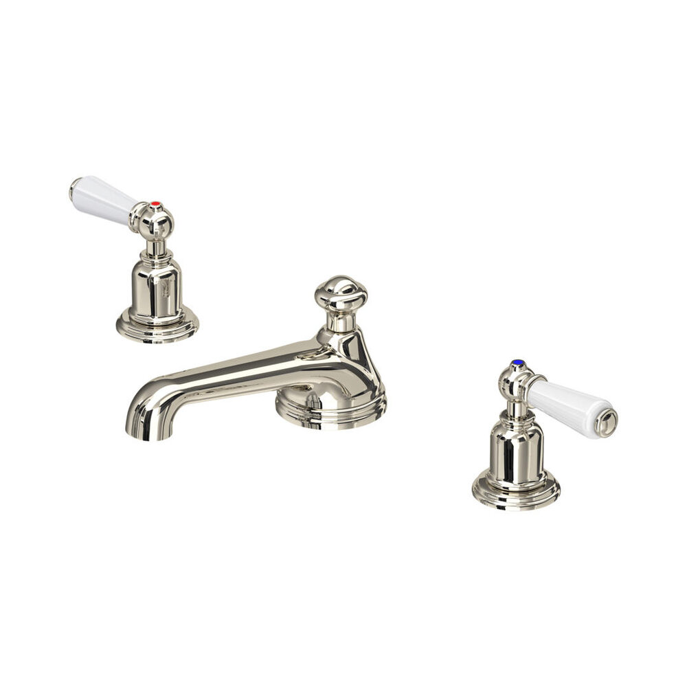 Perrin & Rowe Victorian White 3-gats wastafelmengkraan met hendels E.3705