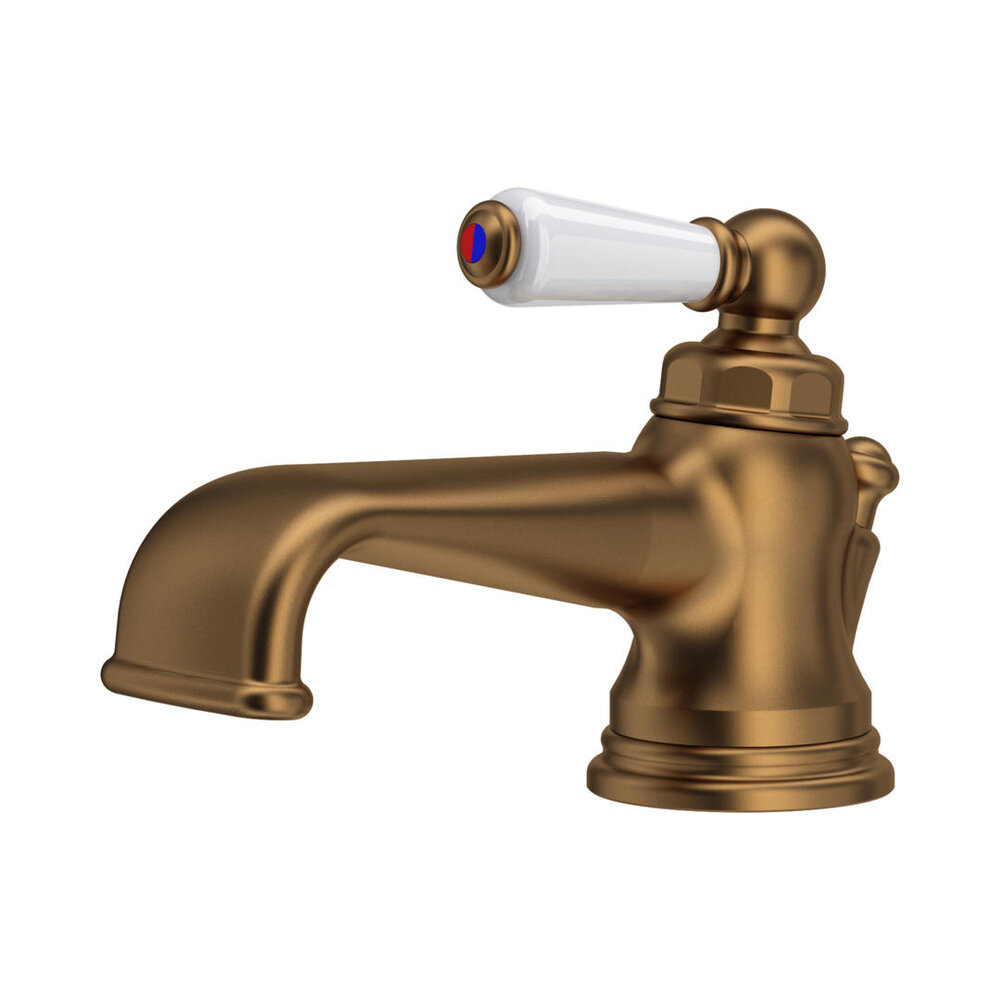 Perrin & Rowe Victorian White 1-gats wastafelmengkraan met wit porseleinen hendel