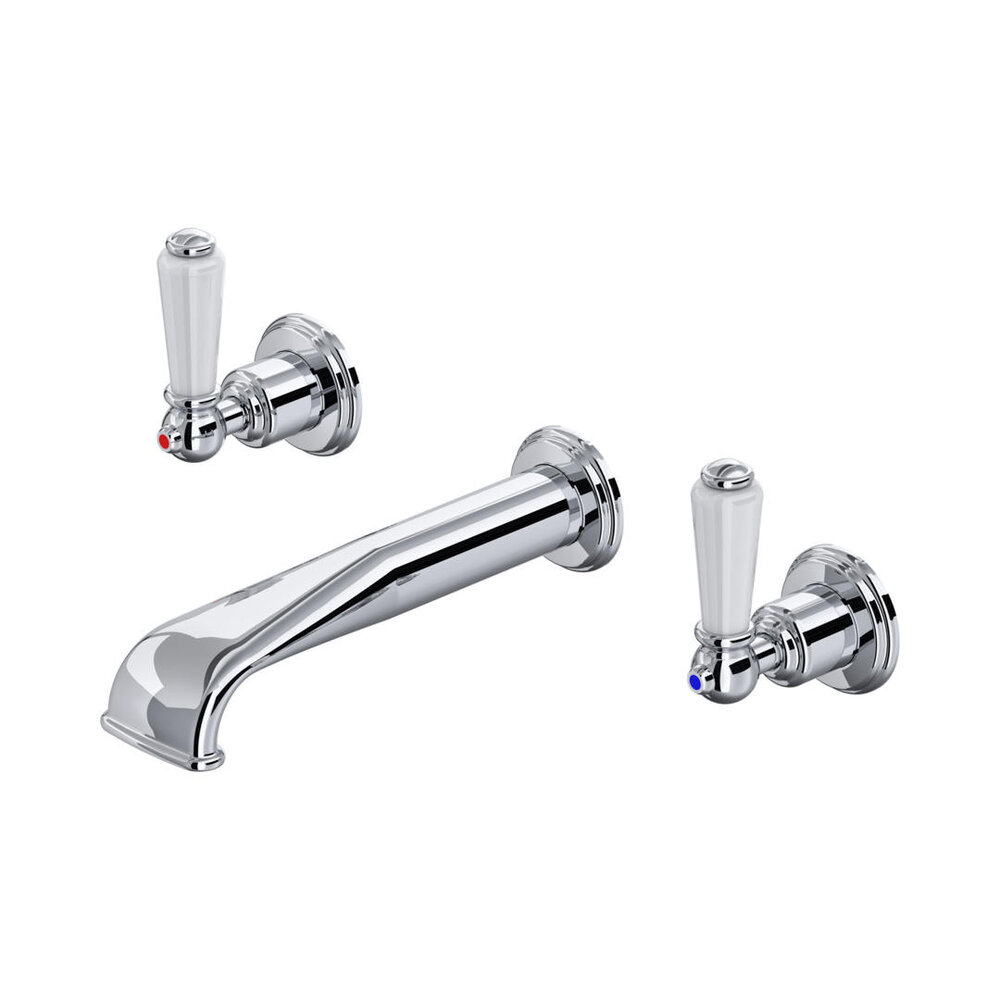 Perrin & Rowe Victorian White 3-gats wastafelmengkraan wand met hendels E.3545