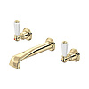 3-gats wastafelmengkraan wand met hendels E.3545 Perrin & Rowe Victorian White 3-gats wastafelmengkraan wand met hendels E.3545