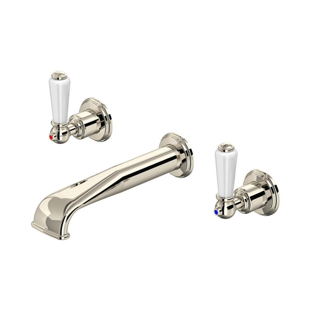 Perrin & Rowe Victorian White 3-gats wastafelmengkraan wand met hendels E.3545