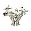 1-gats bidetkraan met kruisgrepen E.3676 Perrin & Rowe Victorian White 1-gats bidetkraan met kruisgrepen E.3676