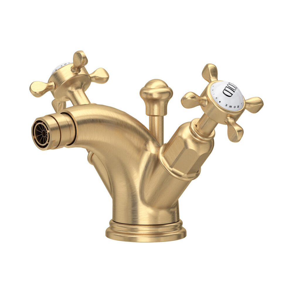Perrin & Rowe Victorian White 1-Loch Bidet-Armatur mit Kreuzgriffen E.3676