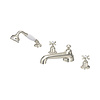 4-hole bath set with handshower - crosshead E.3738 Perrin & Rowe Victorian White 4-hole bath set with handshower - crosshead E.3738