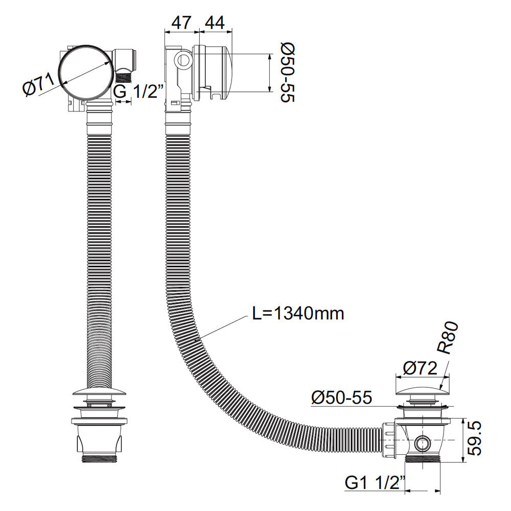 Crosswater Bath overflow filler PRO0351