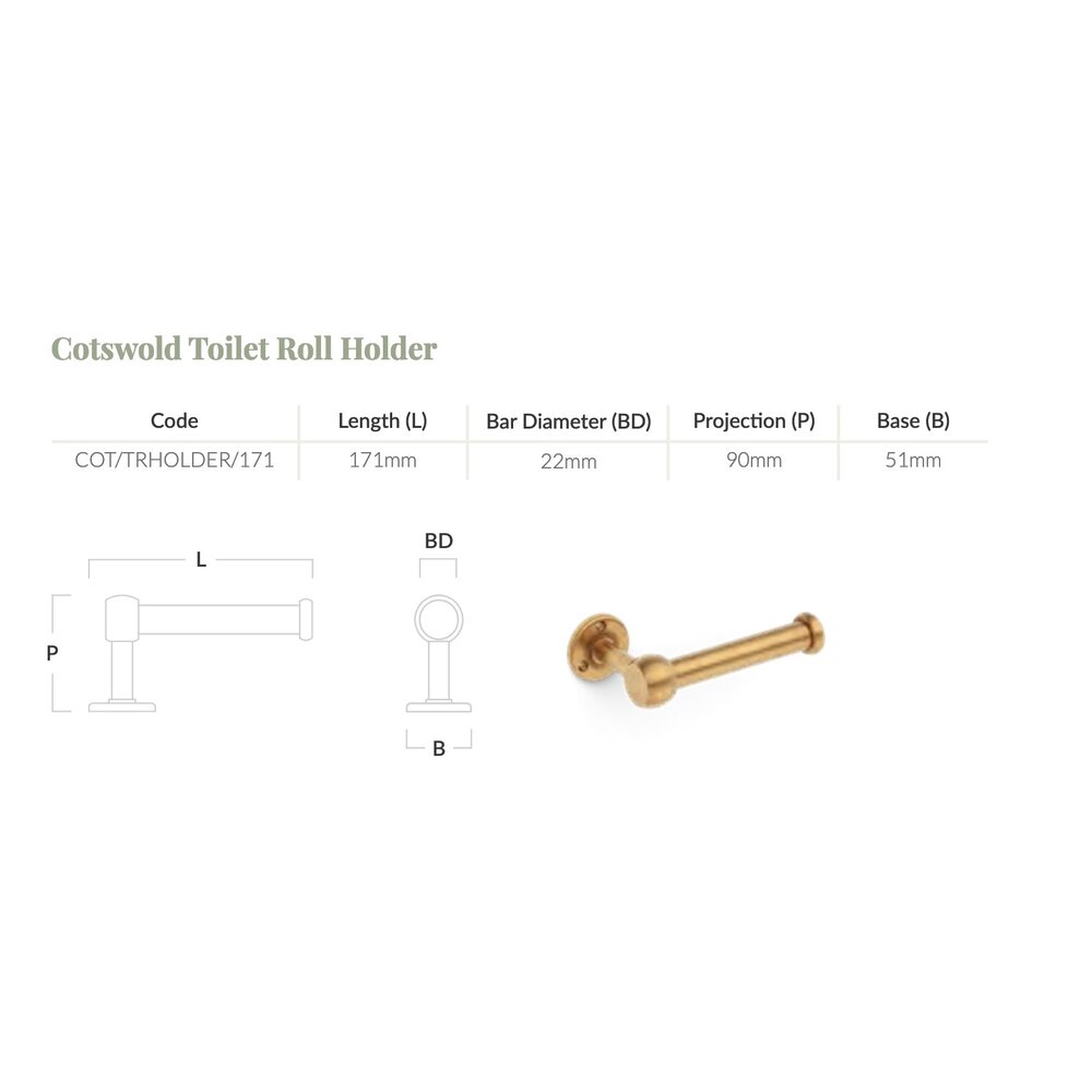 Armac Martin Cotswold Cotswold WC Roll Holder without cover