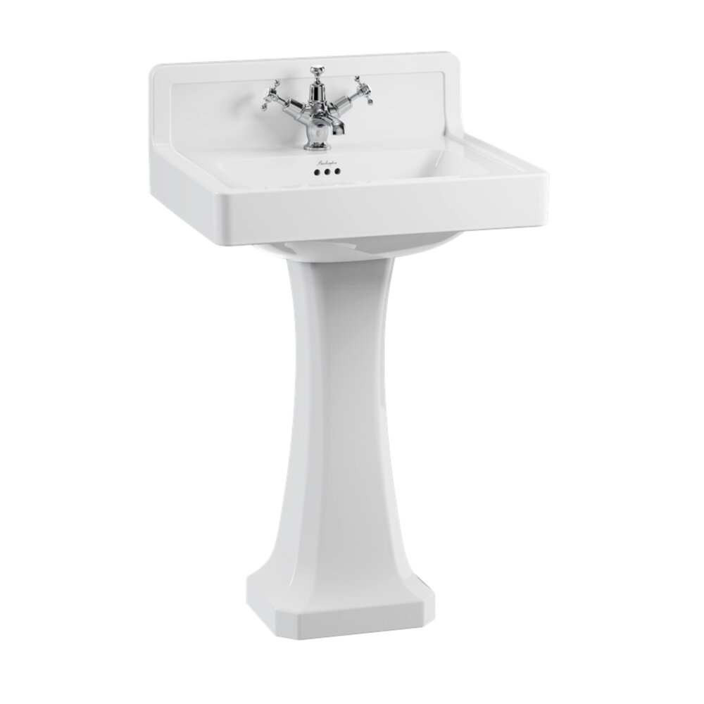 Burlington Waschbecken Contemporary 61cm Upstand mit Sockel - B2UP-P6