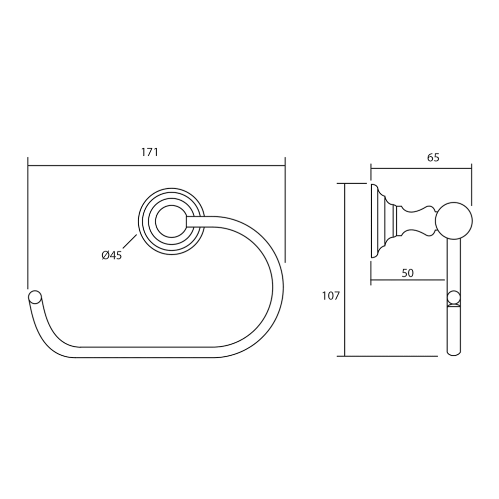 Imperial Richmond WC Roll Holder without cover