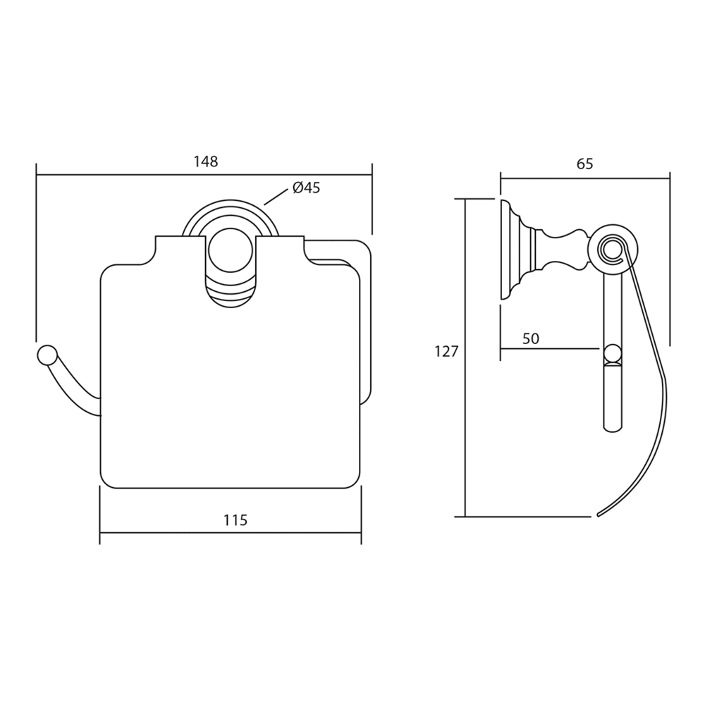 Imperial Richmond WC Roll Holder with cover