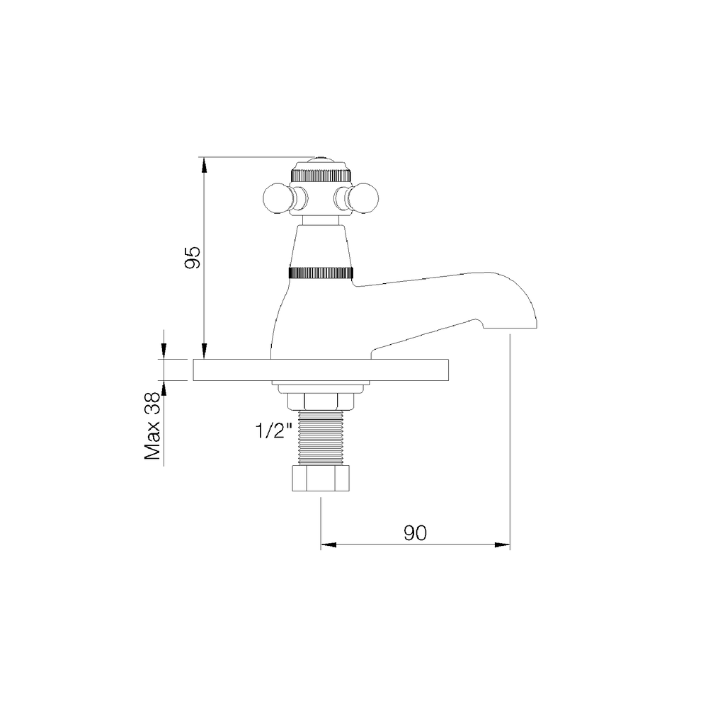 rvb 1921 1921 1-hole   cloakroom basin tap (cold)