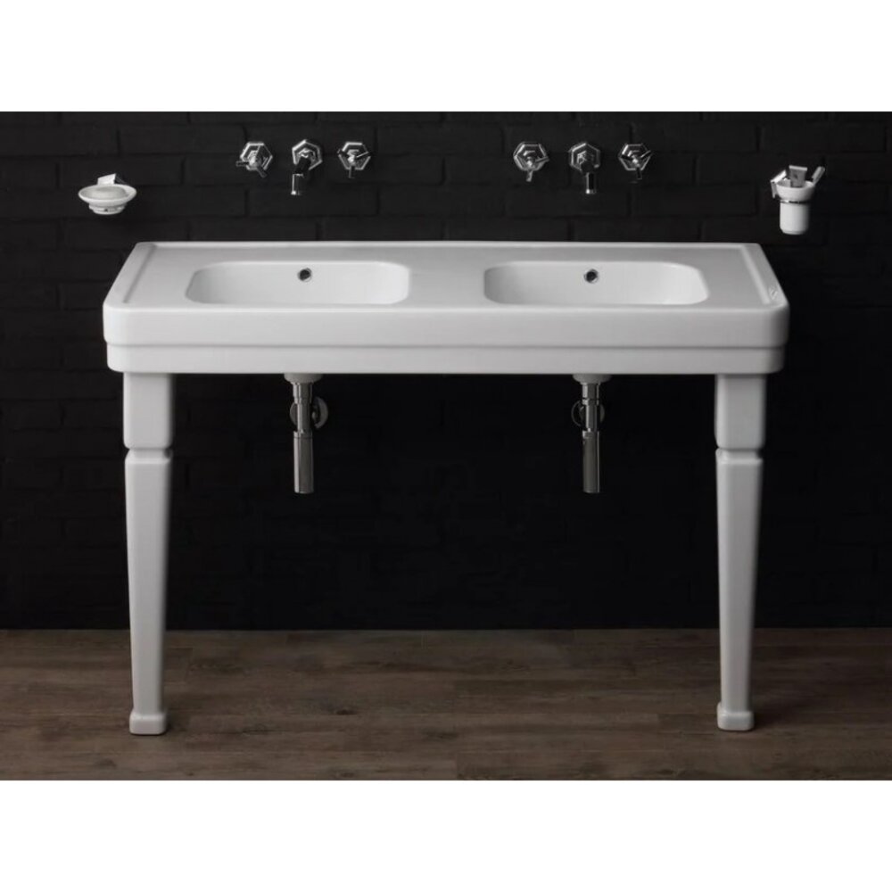 Bleu Provence SOHO Dubbele wastafel Soho 130cm met porseleinen poten BP9130-BP9139