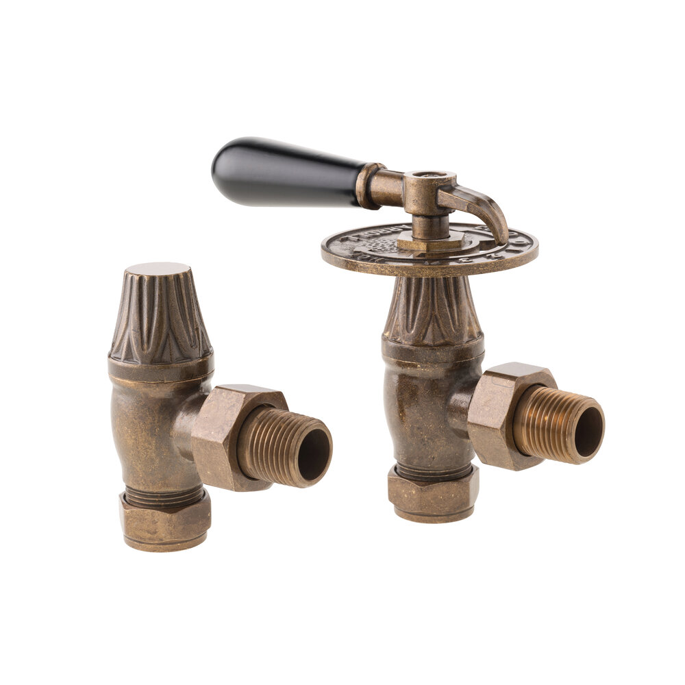 Arroll Manual radiator valve set with wooden handle UK-14