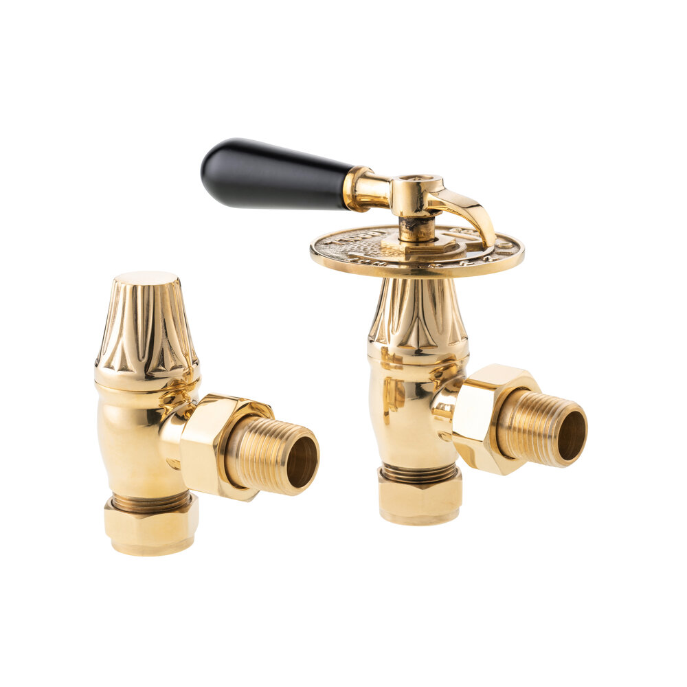 Arroll Manual radiator valve set with wooden handle UK-14