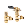 Arroll Manual radiator valve set with wooden handle UK-14