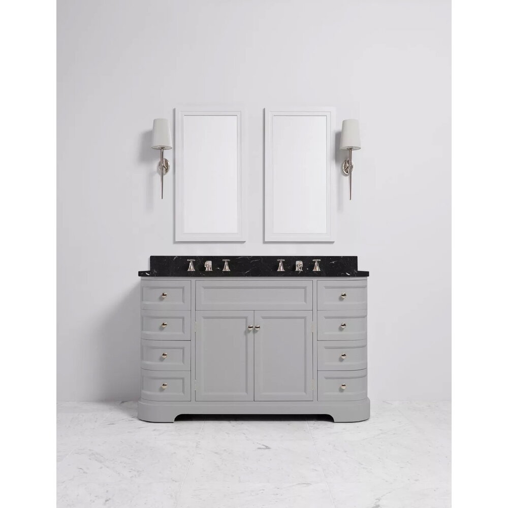 Porter Regent Regent Double Howth VP106 - massief houten badmeubel met  deuren, natuursteen blad en inbouw wastafels