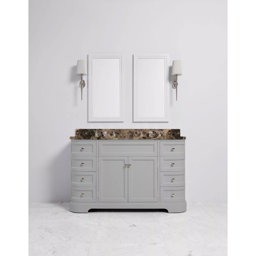 Porter Regent Regent Double Howth VP106 - massief houten badmeubel met  deuren, natuursteen blad en inbouw wastafels