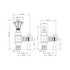 Arroll Thermostatic radiator valve set Valora with wheel UK-29